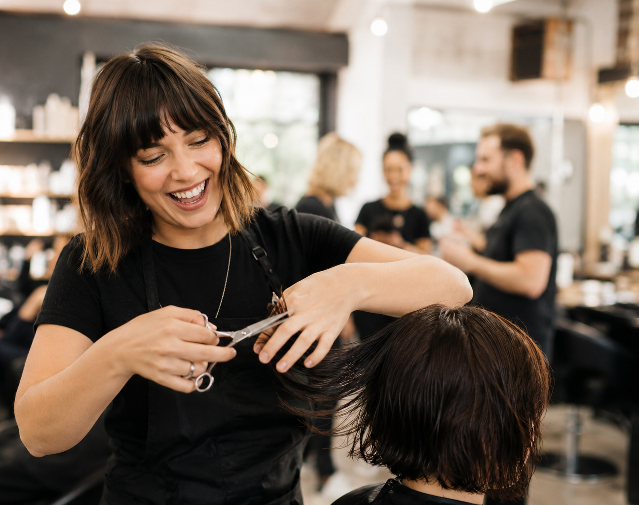 frisur-kosmetik-stylistin-gesucht stylistin schneidet haare